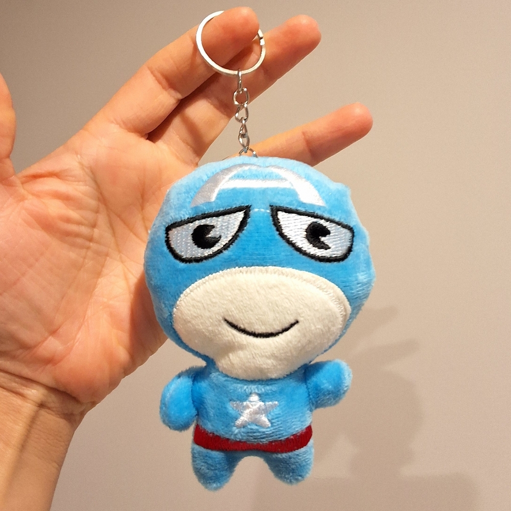 Captain America Superhero Small Plush Keychain, New